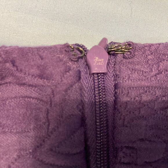 Vintage Nipon Boutique Skirt Purple Floral Jacquard Pencil Lined Petite 8P - Picture 3 of 9
